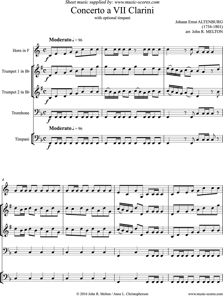 Concerto: Brass Quartet by Altenburg