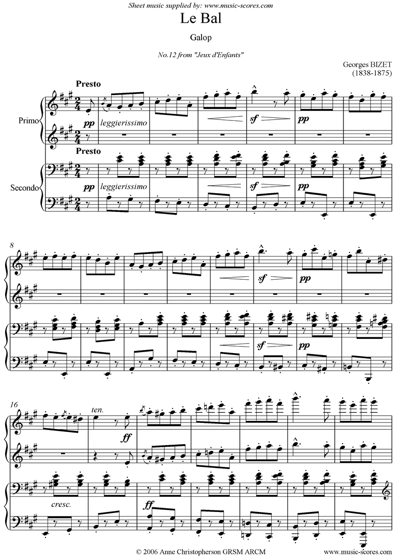 Jeux d Enfants: Le Bal by Bizet