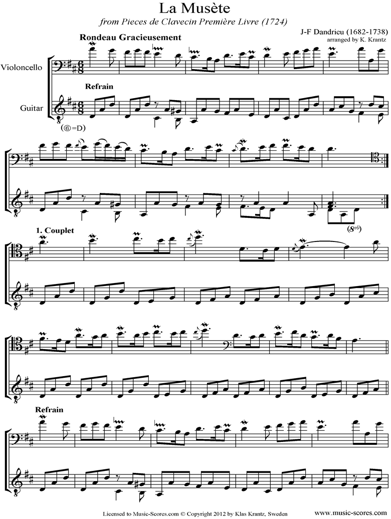 La Musete: Cello, Guitar by Dandrieu