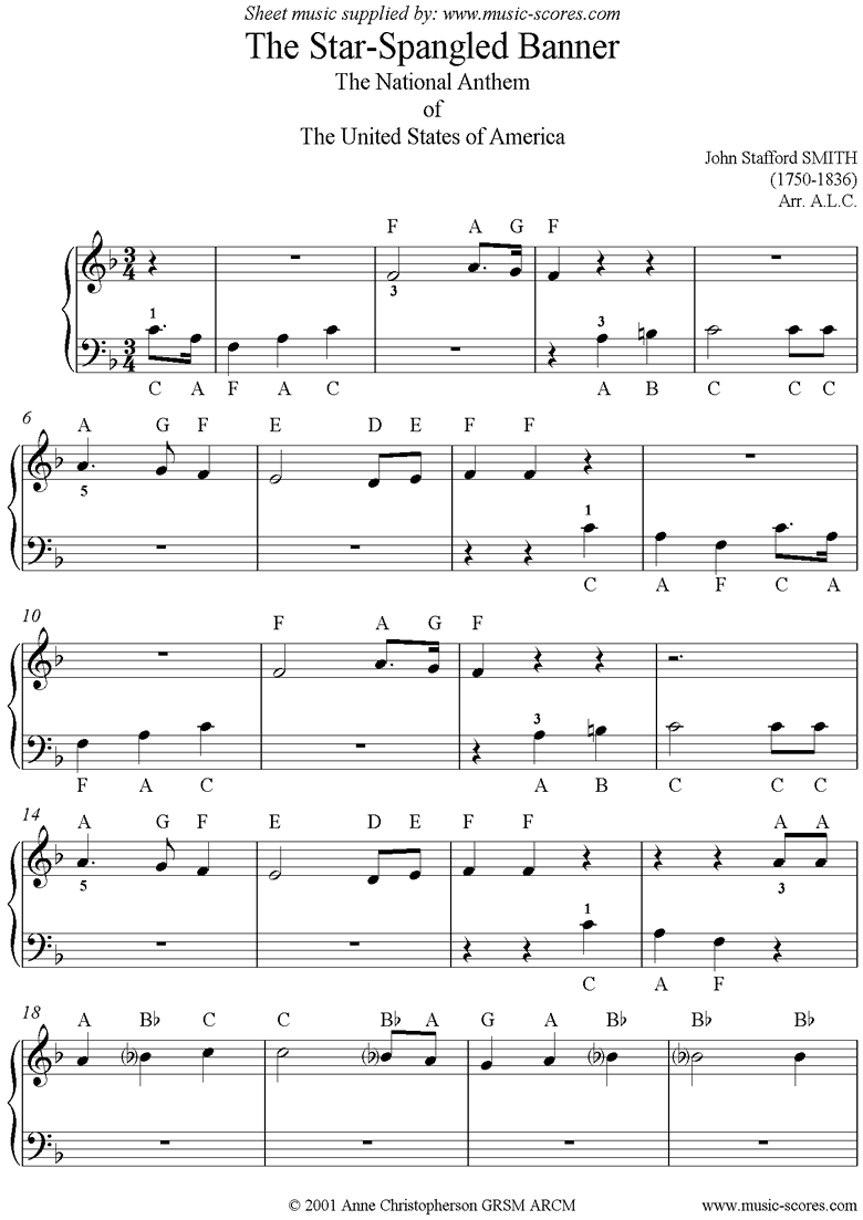 Front page of The Star Spangled Banner: Easy Piano sheet music