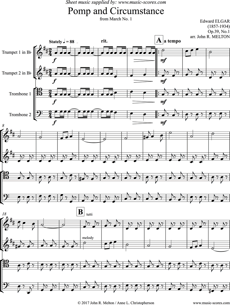 Pomp and Circumstance: No.1: Brass 4 by Elgar
