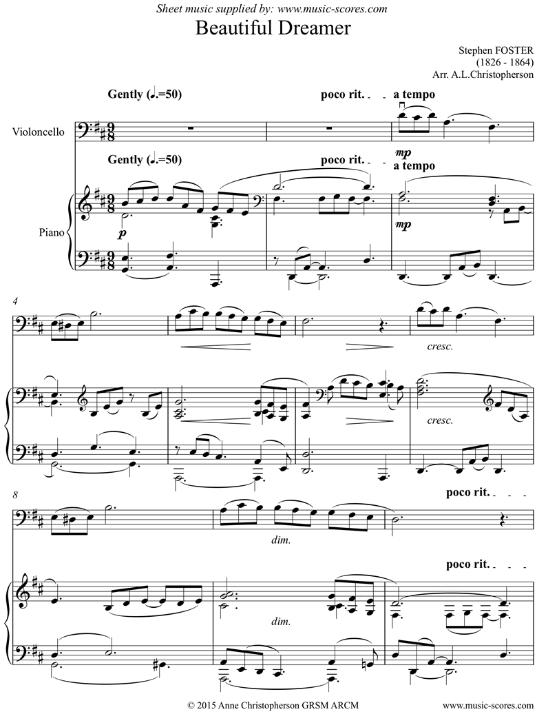 Beautiful Dreamer: Cello by Foster