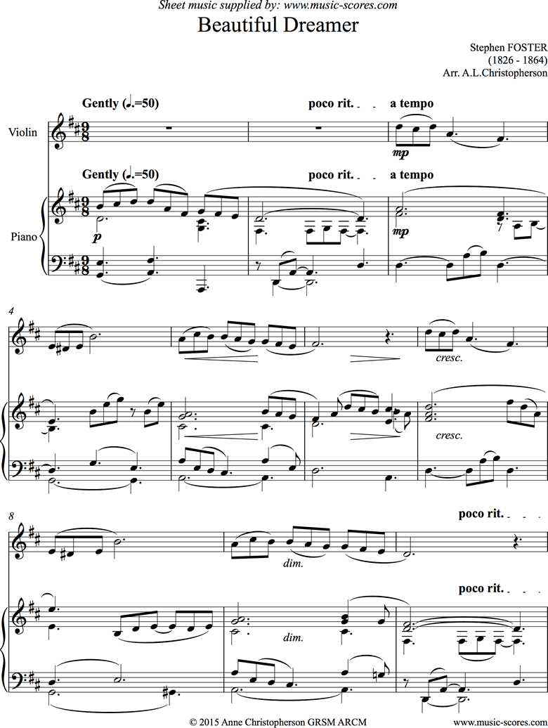 Beautiful Dreamer: Violin by Foster