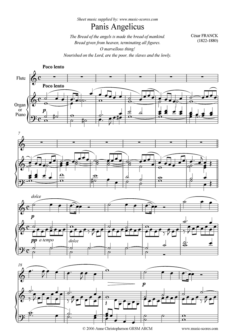 Panis Angelicus:  Flute and Organ by Franck