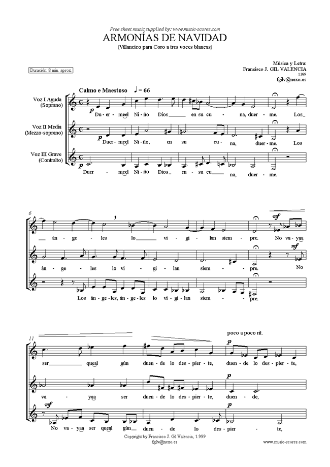 Front page of Armonias de Navidad sheet music