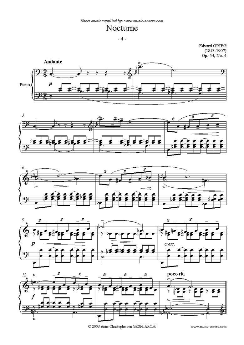 Front page of Op.54: Nocturne No. 4, Piano sheet music
