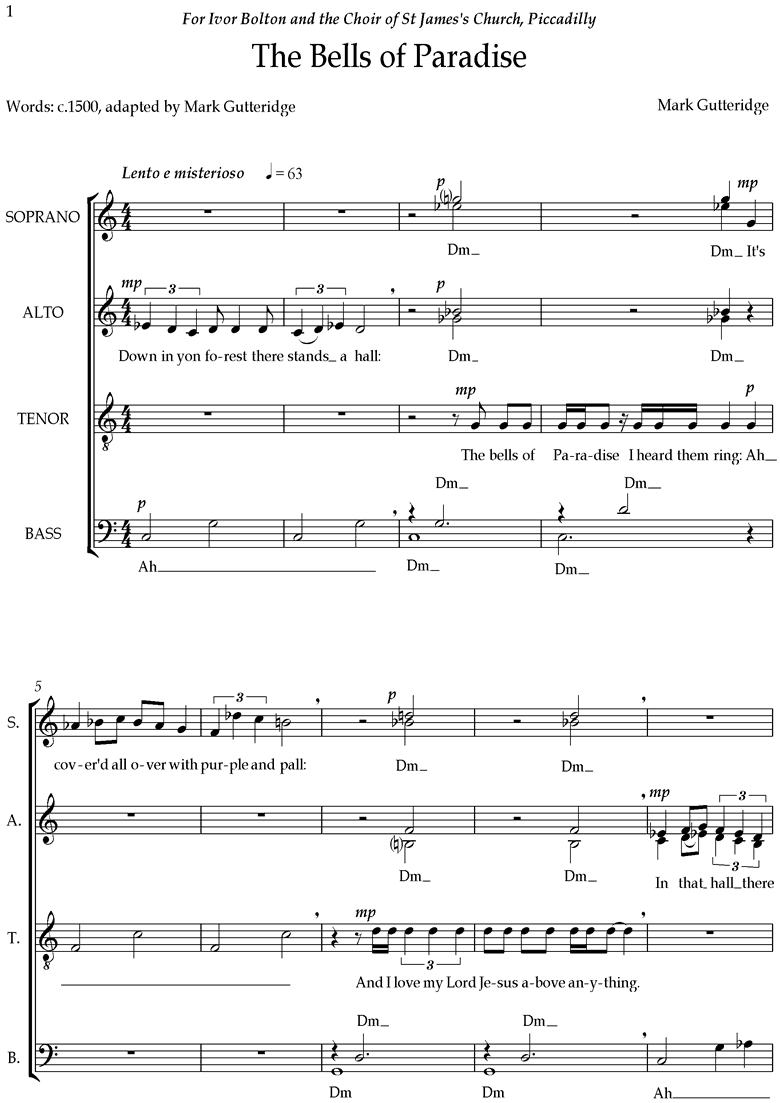 Front page of The Bells of Paradise sheet music