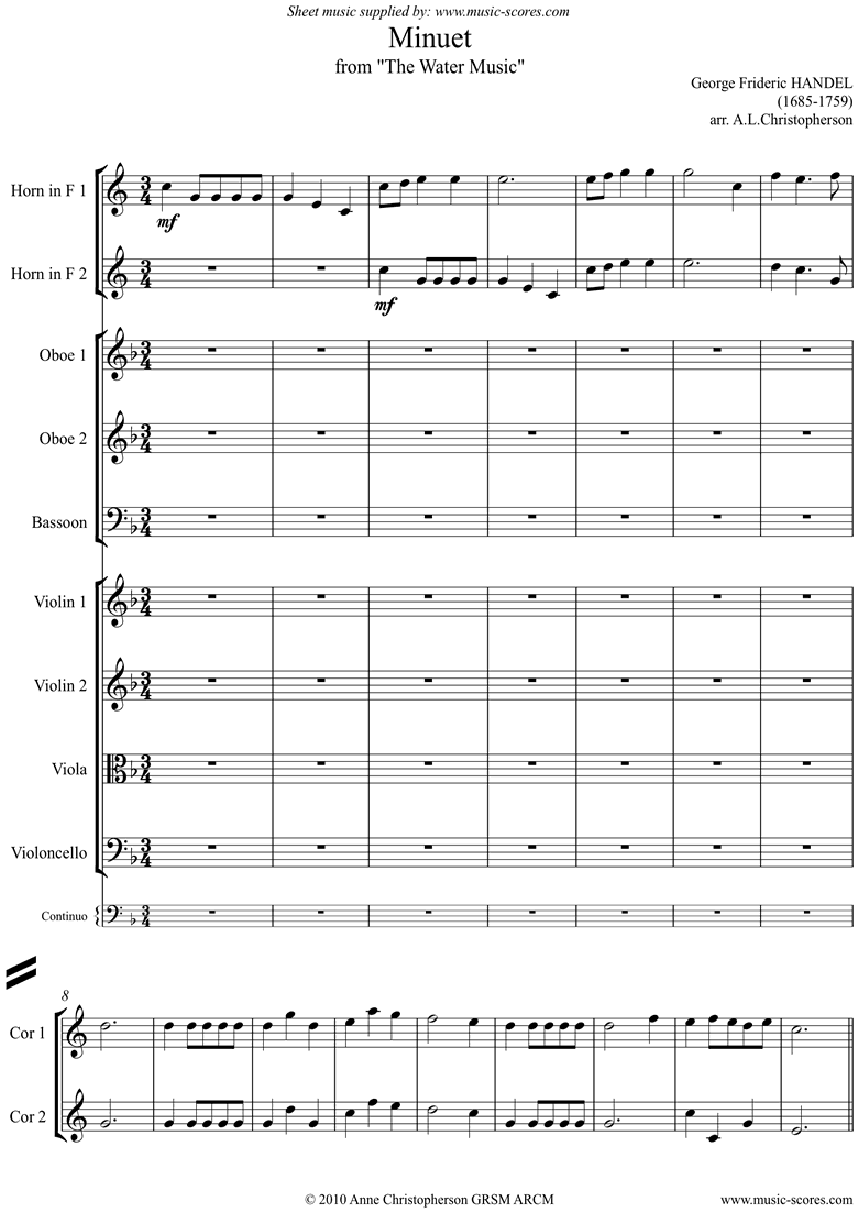 Water Music: Suite No.1: Minuet: Ensemble by Handel
