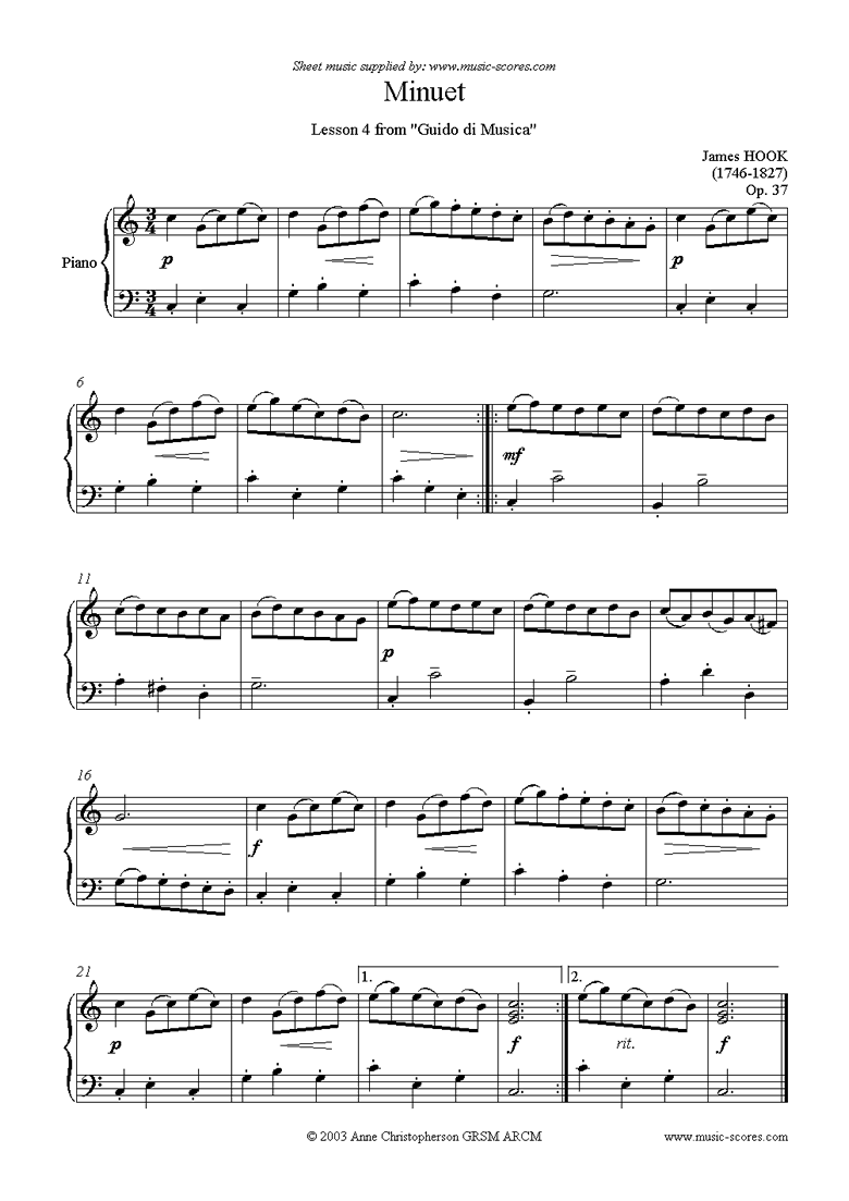 Front page of Guida di Musica: No.4 Minuet sheet music