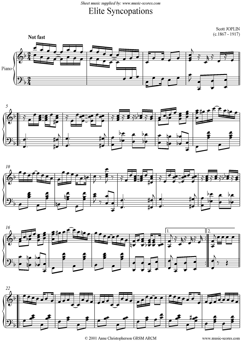 Front page of Elite Syncopations sheet music