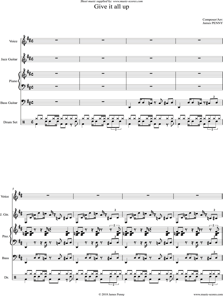 Front page of Give It All Up: Band sheet music