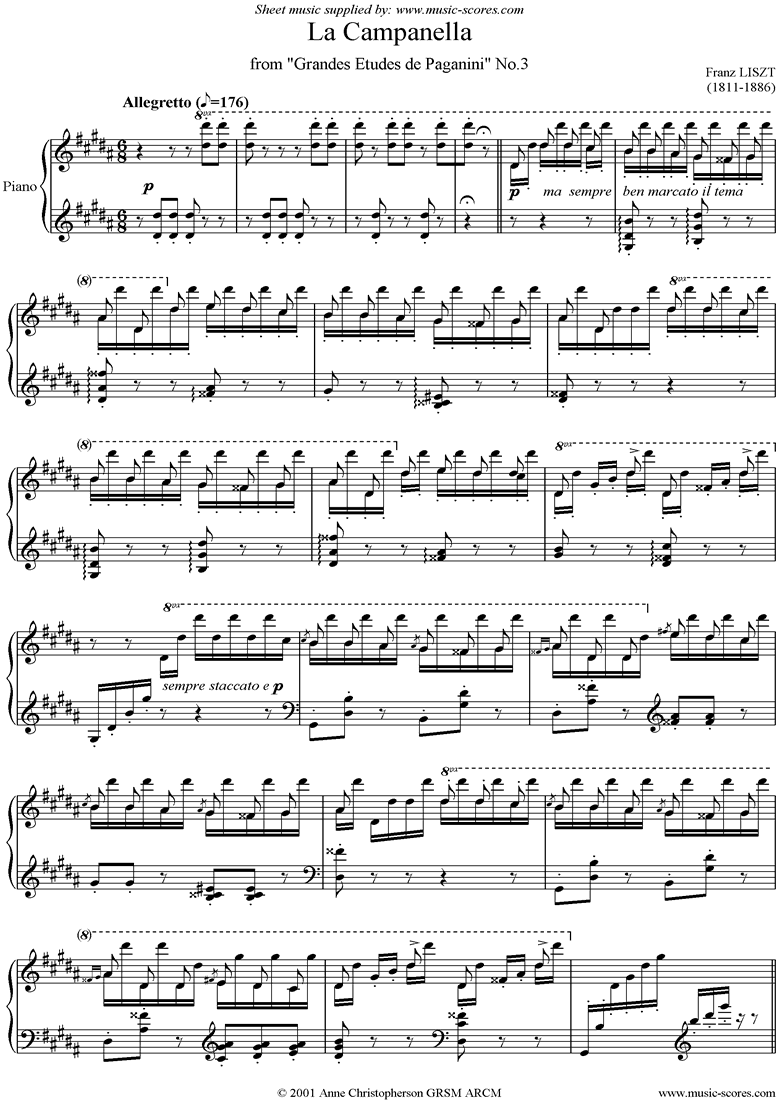 Front page of La Campanella: Etude No. 3 sheet music