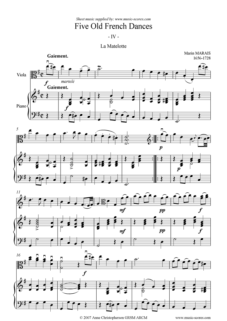 Front page of 5 French Dances: 4: La Matelotte sheet music