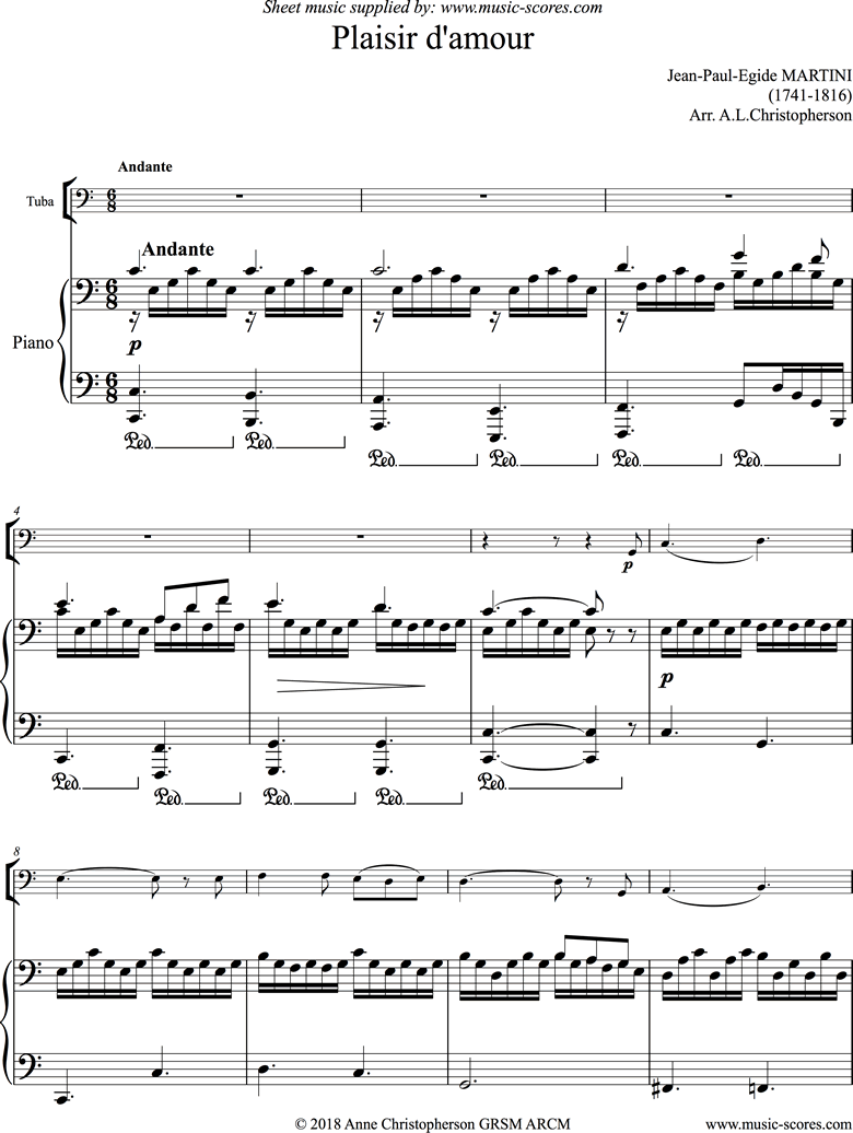 Plaisir d'Amour: Tuba by Martini