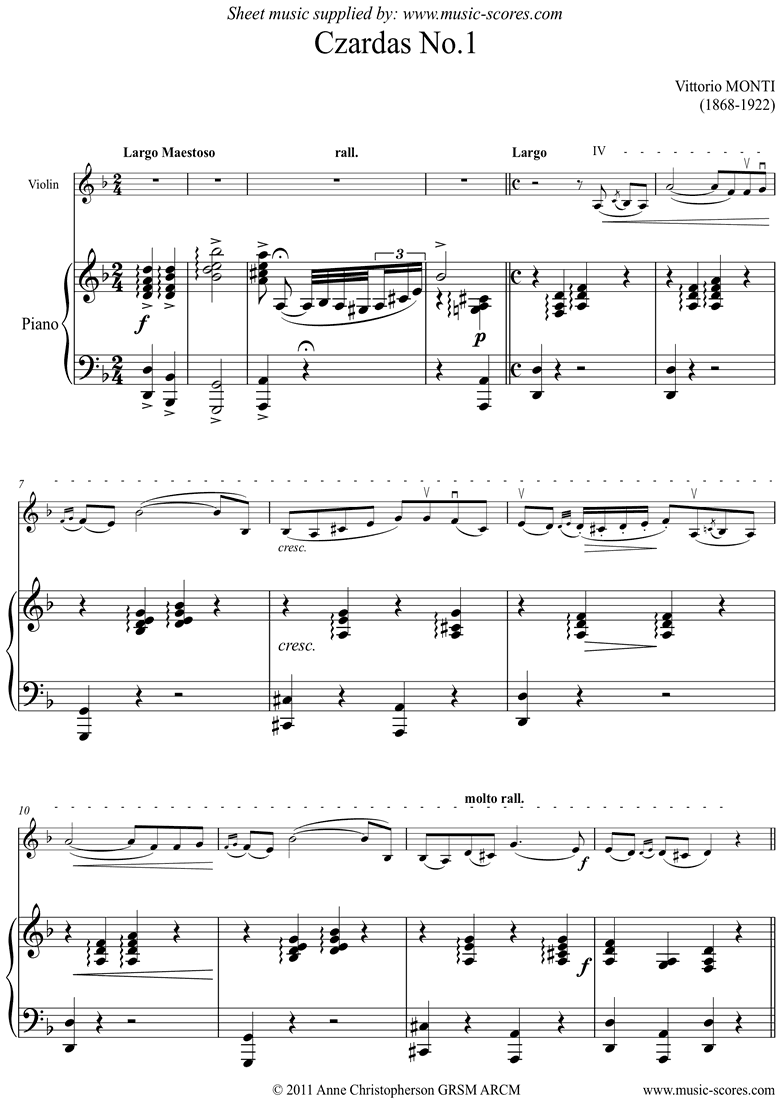 Czardas No.1: Violin by Monti