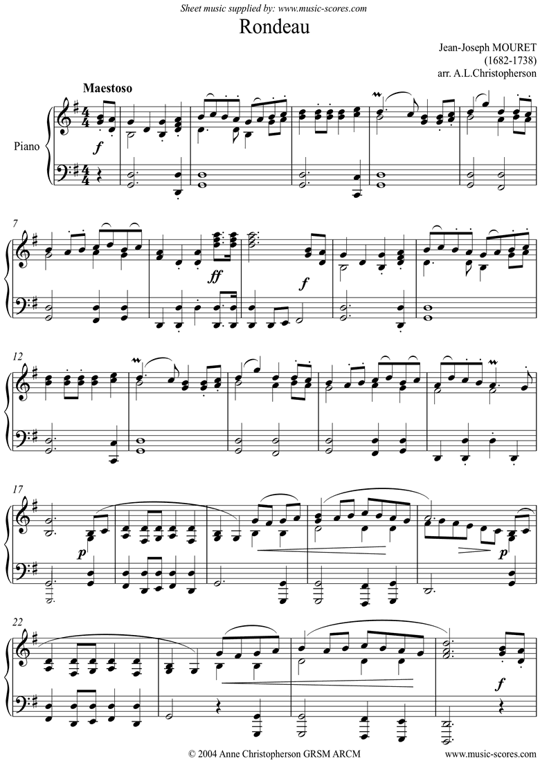 Rondeau. Fanfare from Masterpiece Theatre: G major by Mouret