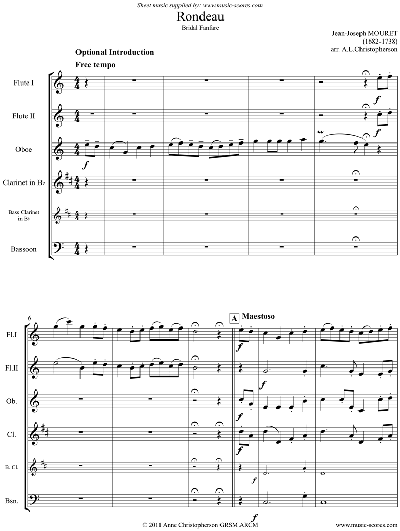 Front page of Rondeau. Fanfare from Masterpiece Theatre: Wind ens. sheet music