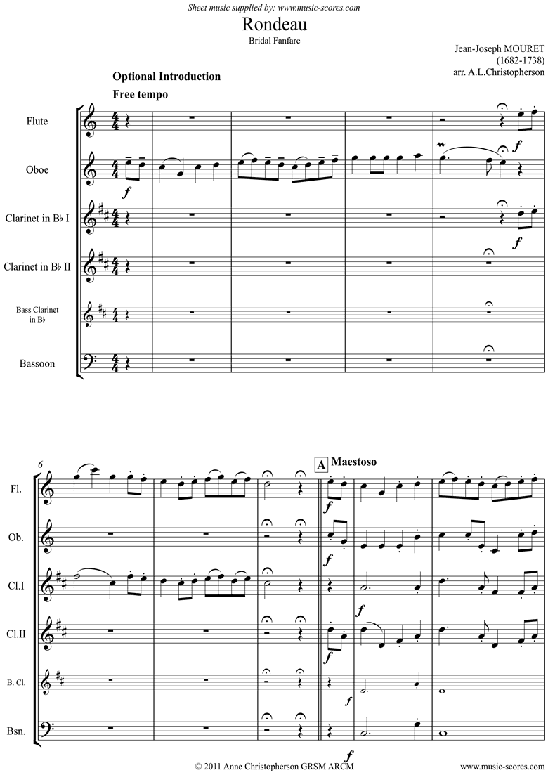 Front page of Rondeau. Fanfare from Masterpiece Theatre: Wind ens. sheet music