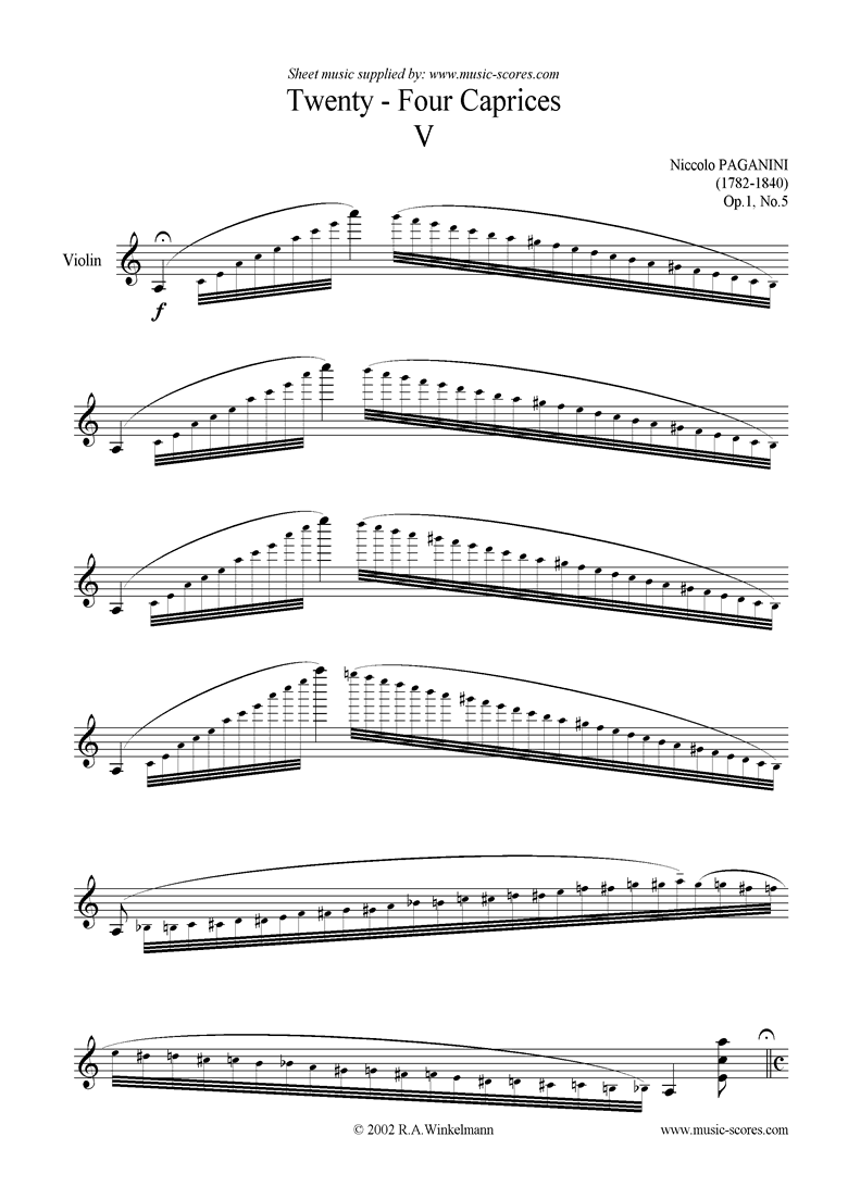 Paganini 5th caprice guitar pro download