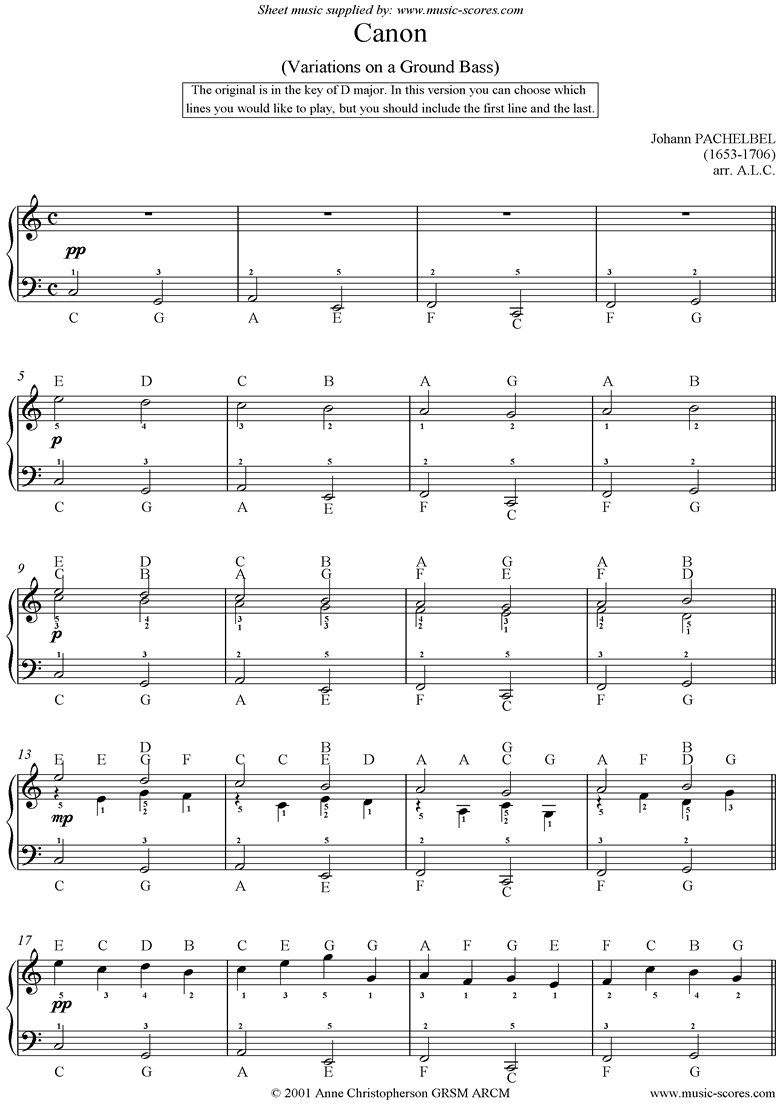 Play Canon in D Music Sheet