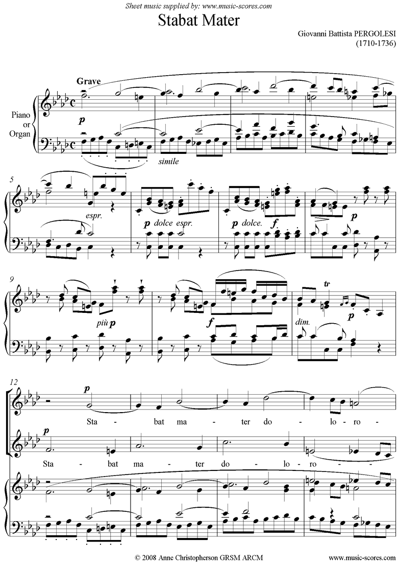 Front page of Stabat Mater 01 Choir SA sheet music