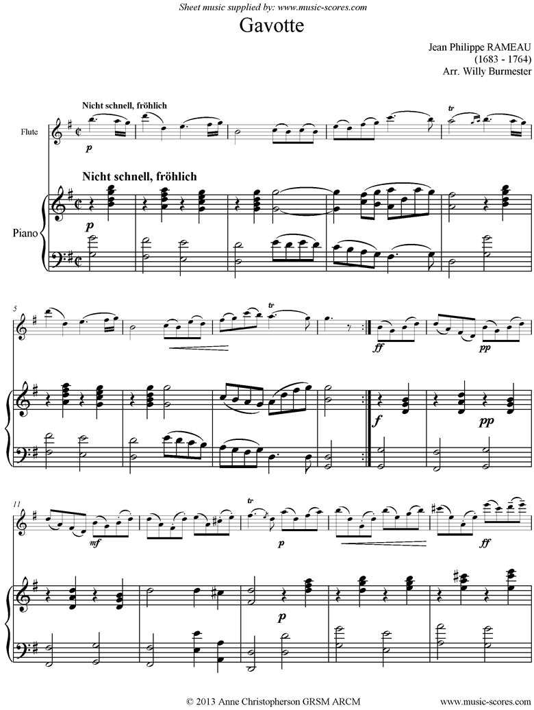 Front page of Gavotte: Flute, Piano sheet music