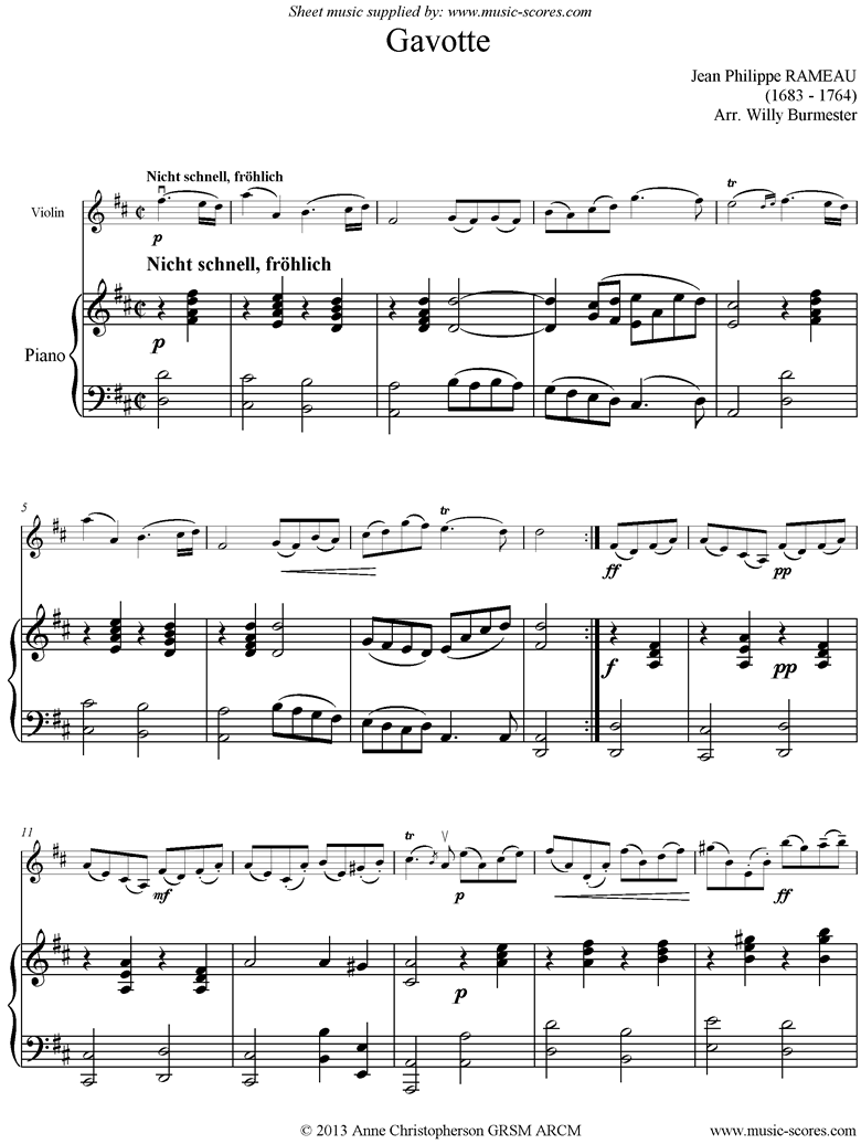 Front page of Gavotte: Violin, Piano sheet music