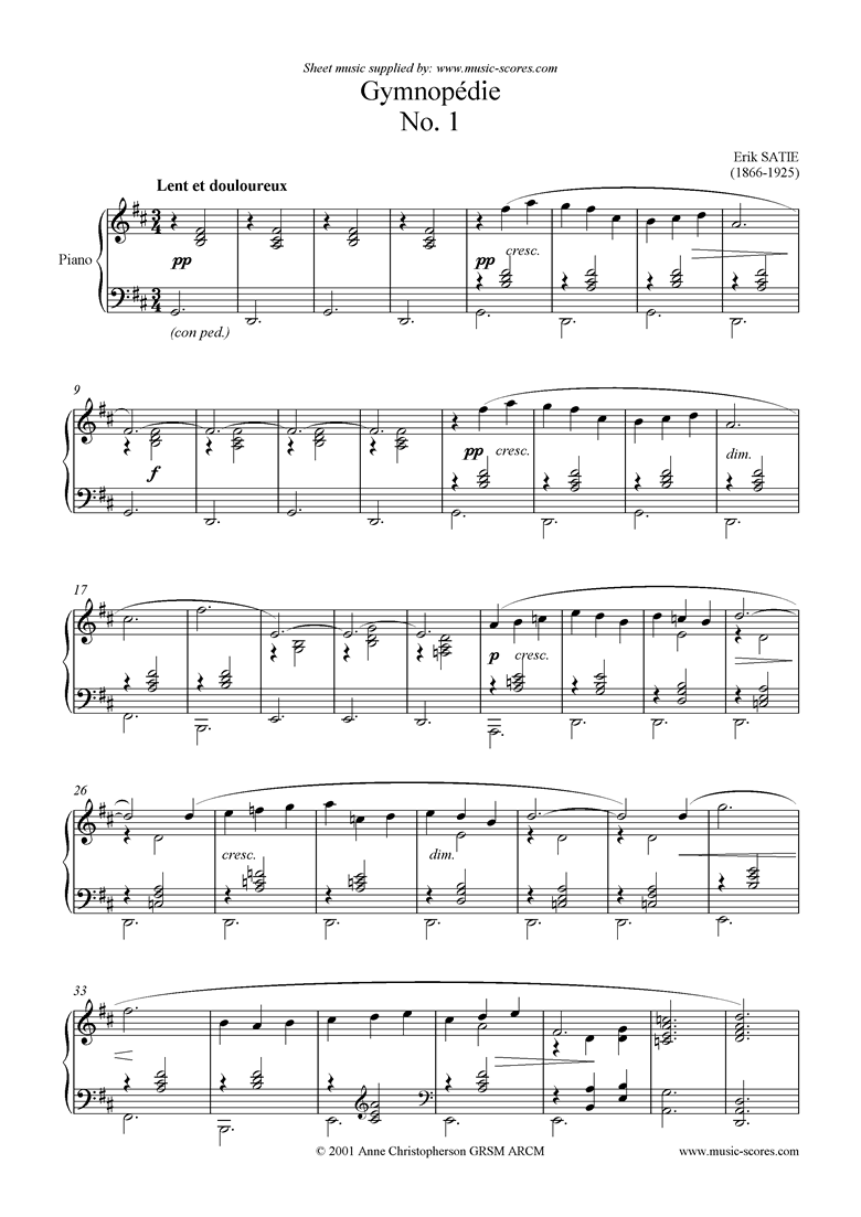 Gymnopédie: No.1 by Satie