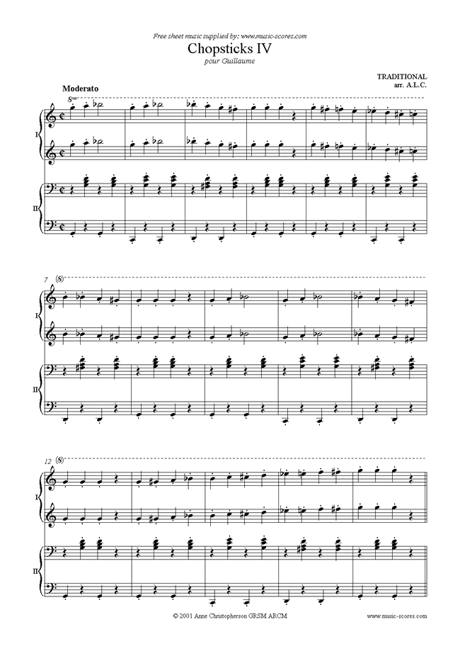 Front page of Chopsticks Version 4 sheet music