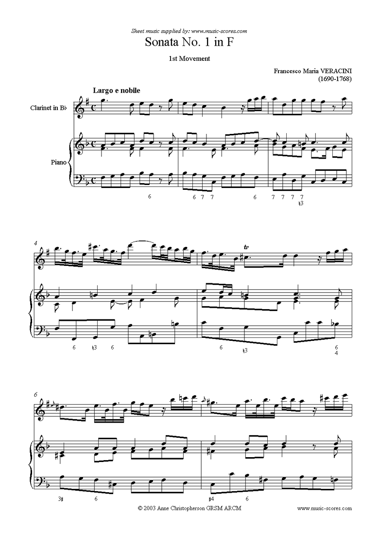Front page of Sonata Prima: Clarinet, Piano sheet music