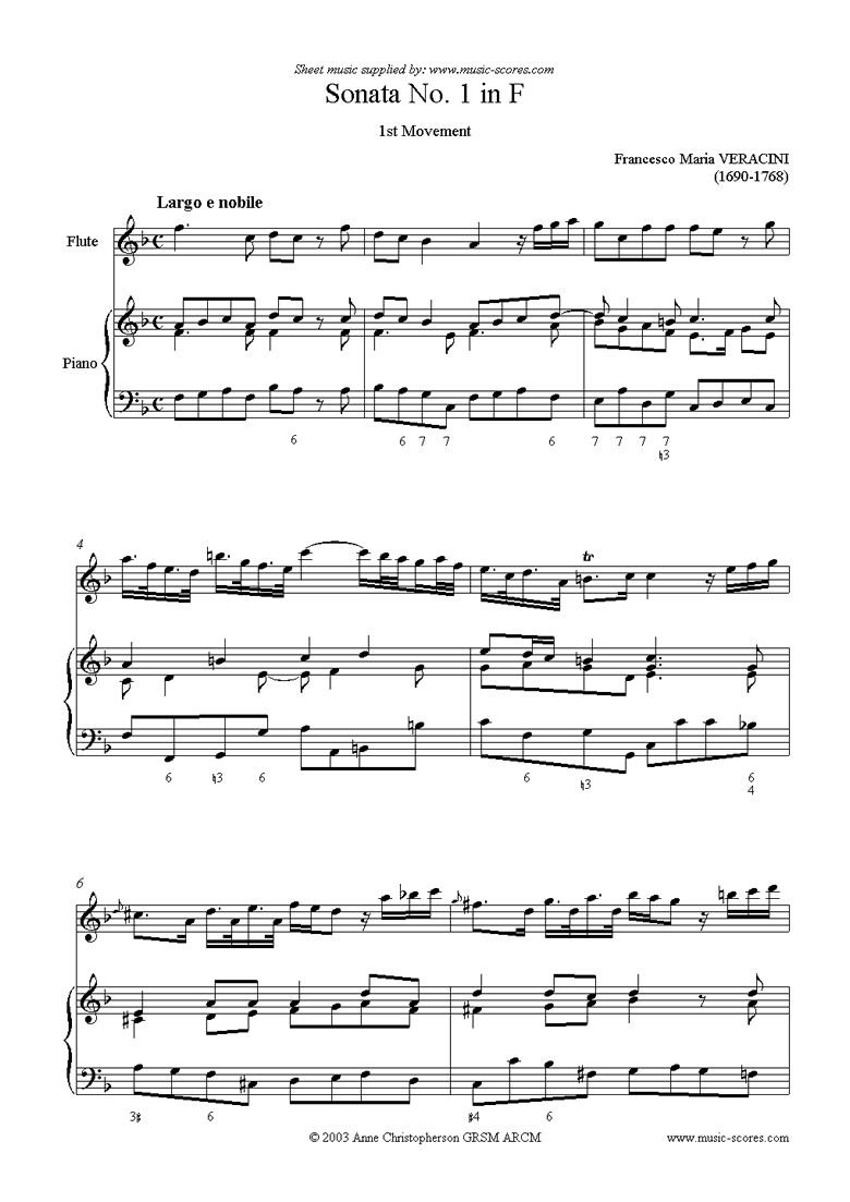 Front page of Sonata Prima: Flute, Piano sheet music