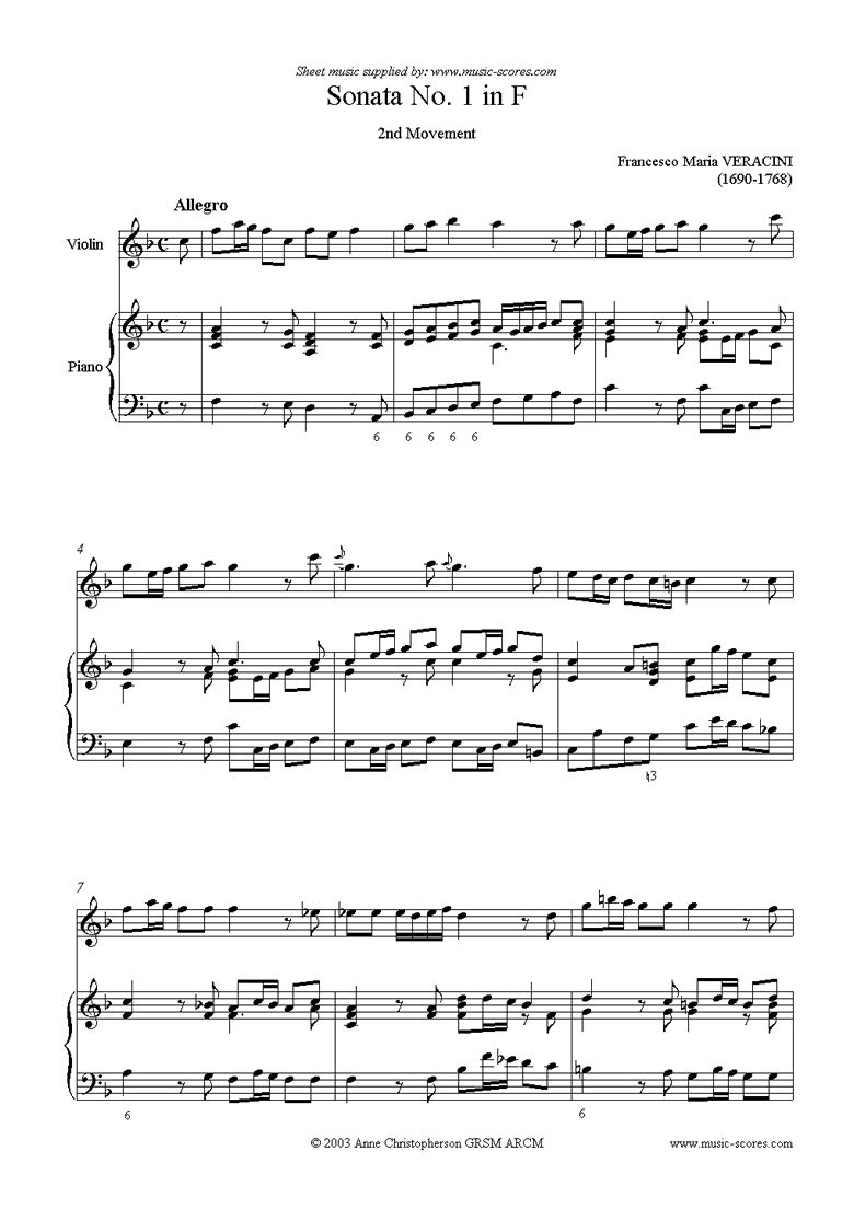 Front page of Sonata Prima: Violin, Piano sheet music