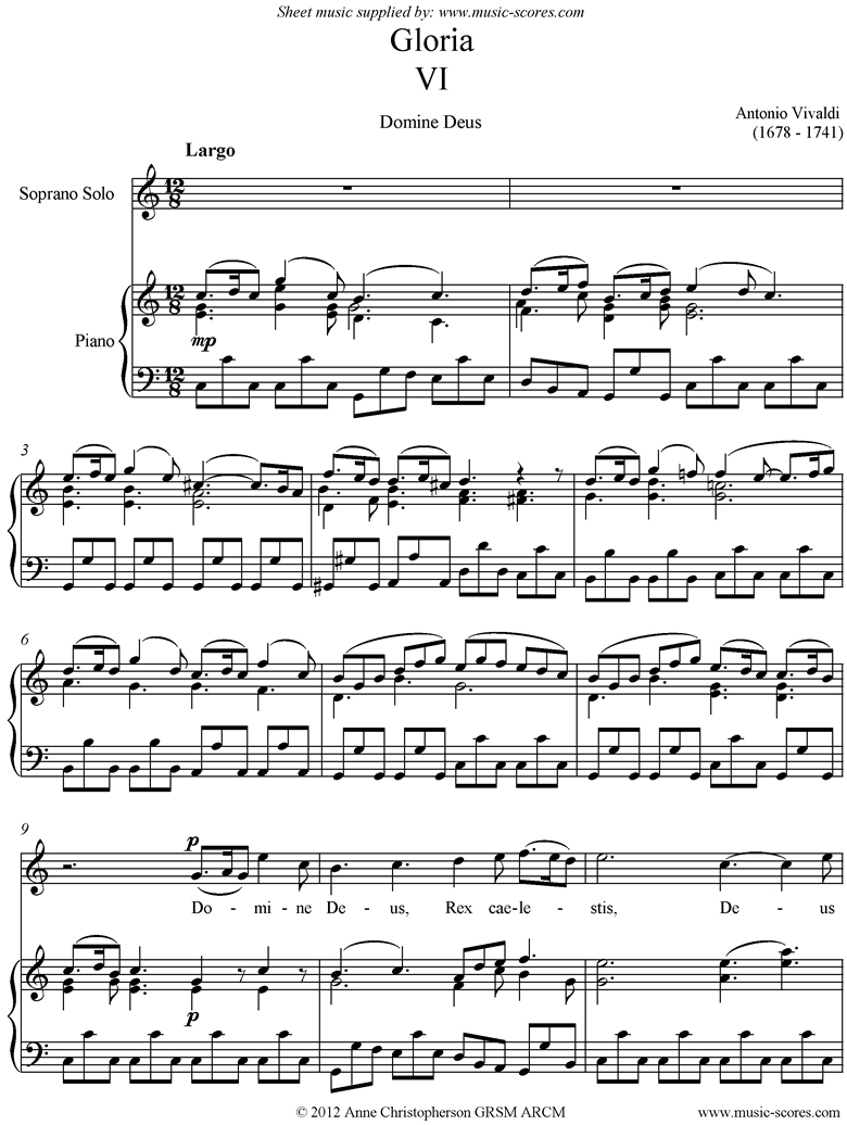 Gloria: RV589 No.06: Domine Deus: S by Vivaldi