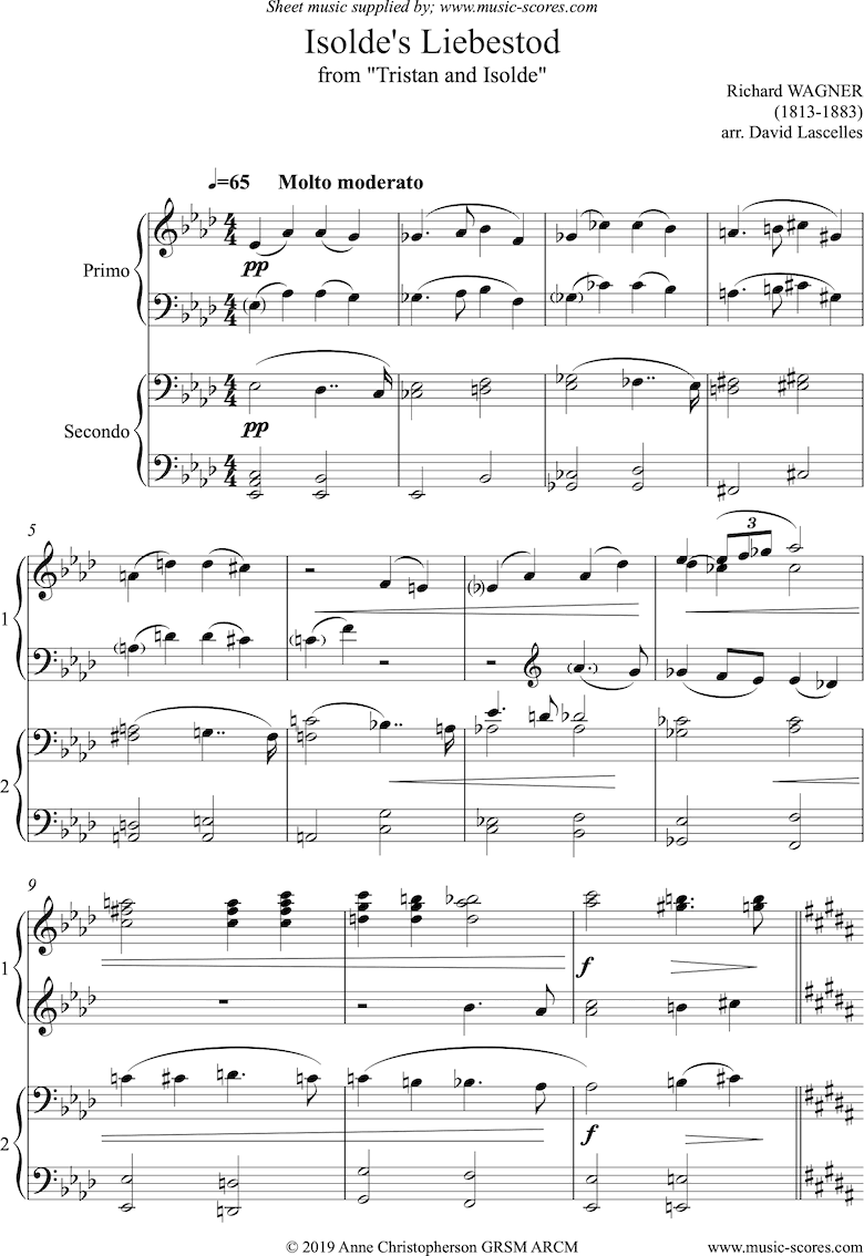Front page of Liebestod: Piano Duet sheet music
