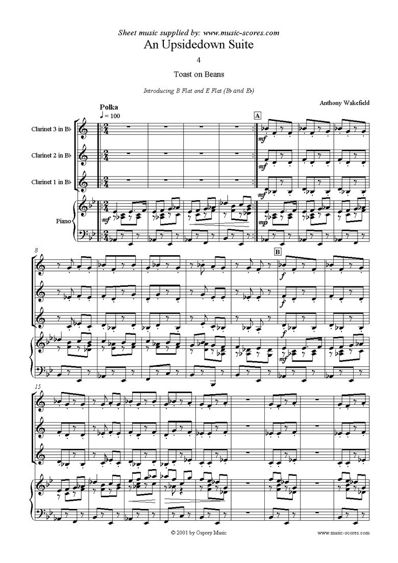 Front page of An Upside Down Suite sheet music