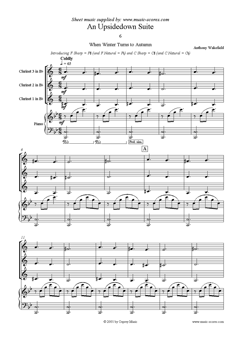 Front page of An Upside Down Suite sheet music