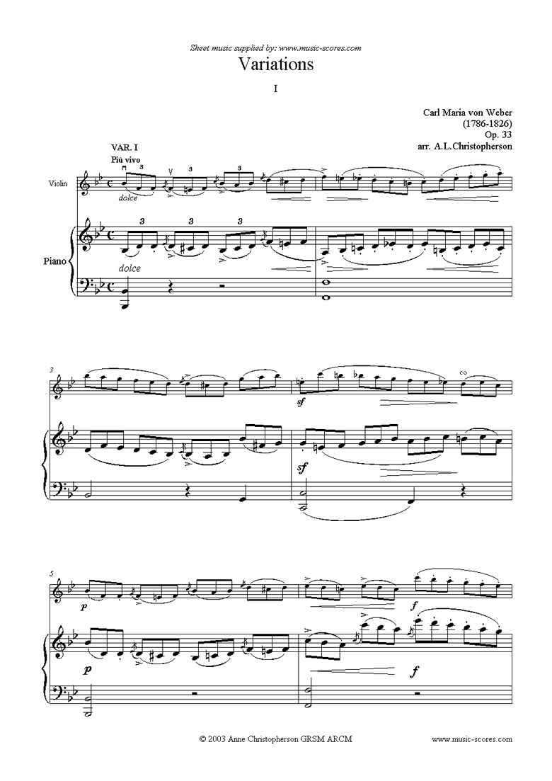 Front page of Variations: Op. 33 (b) sheet music