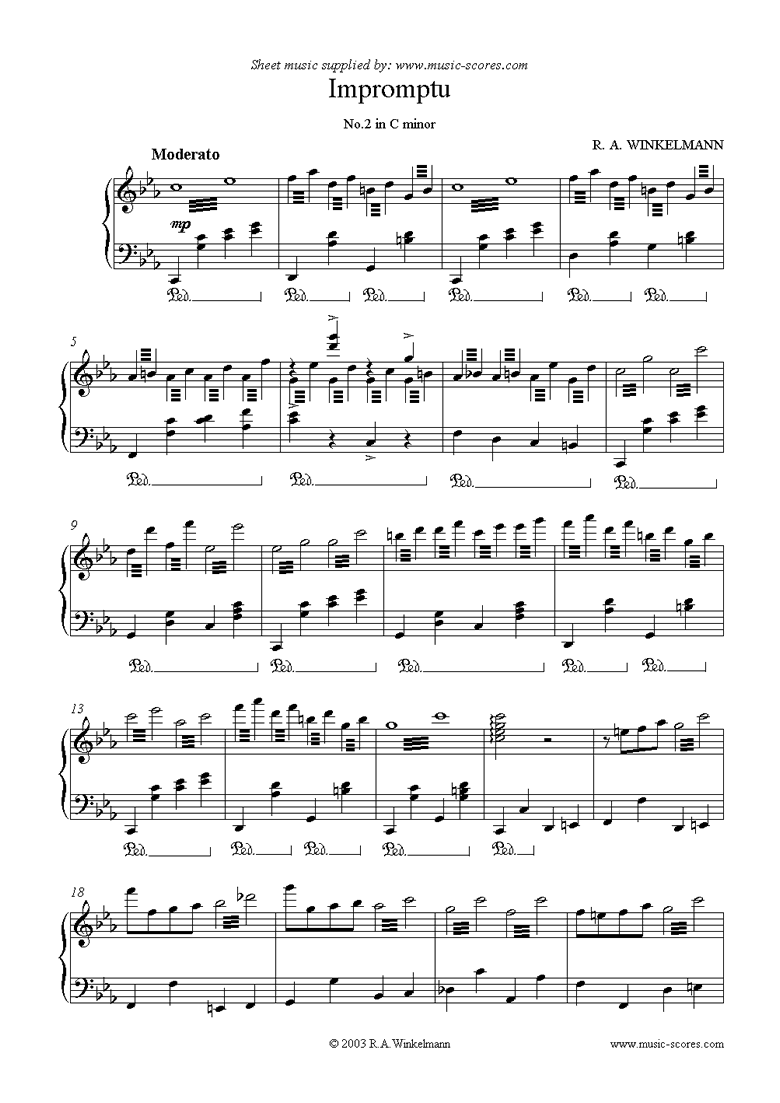 Front page of Impromptu No. 2 in C minor sheet music