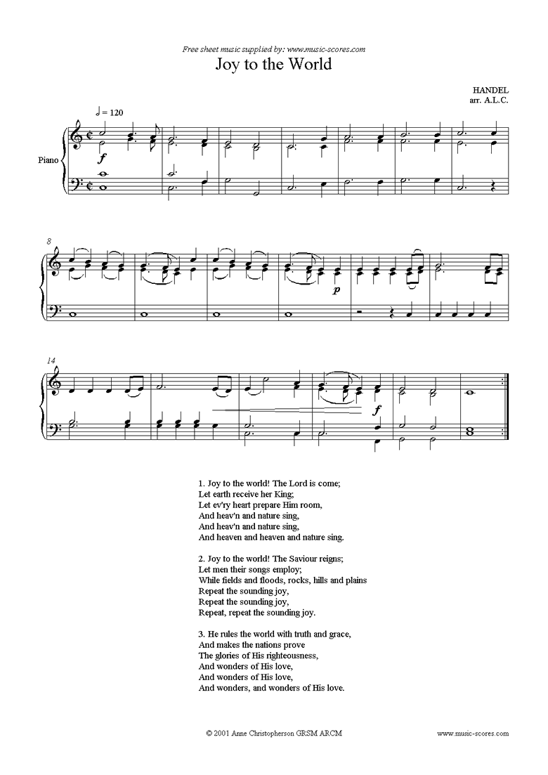 Front page of Joy to the World: Piano, Voice sheet music