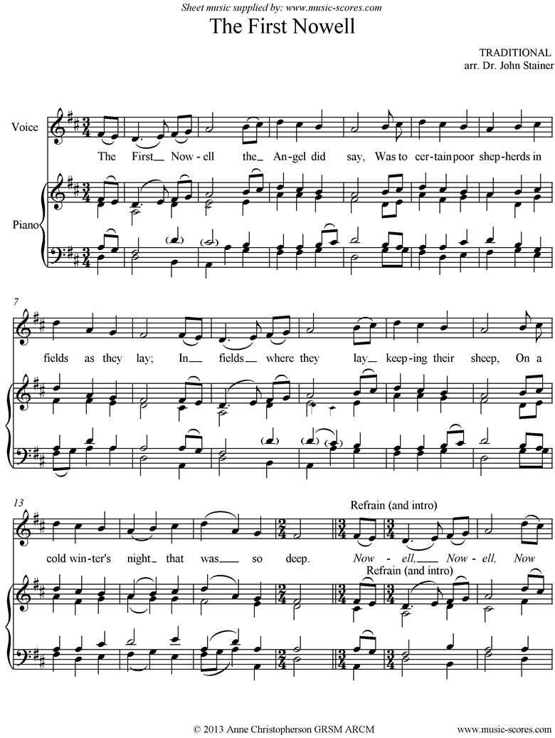 Front page of The First Nowell sheet music