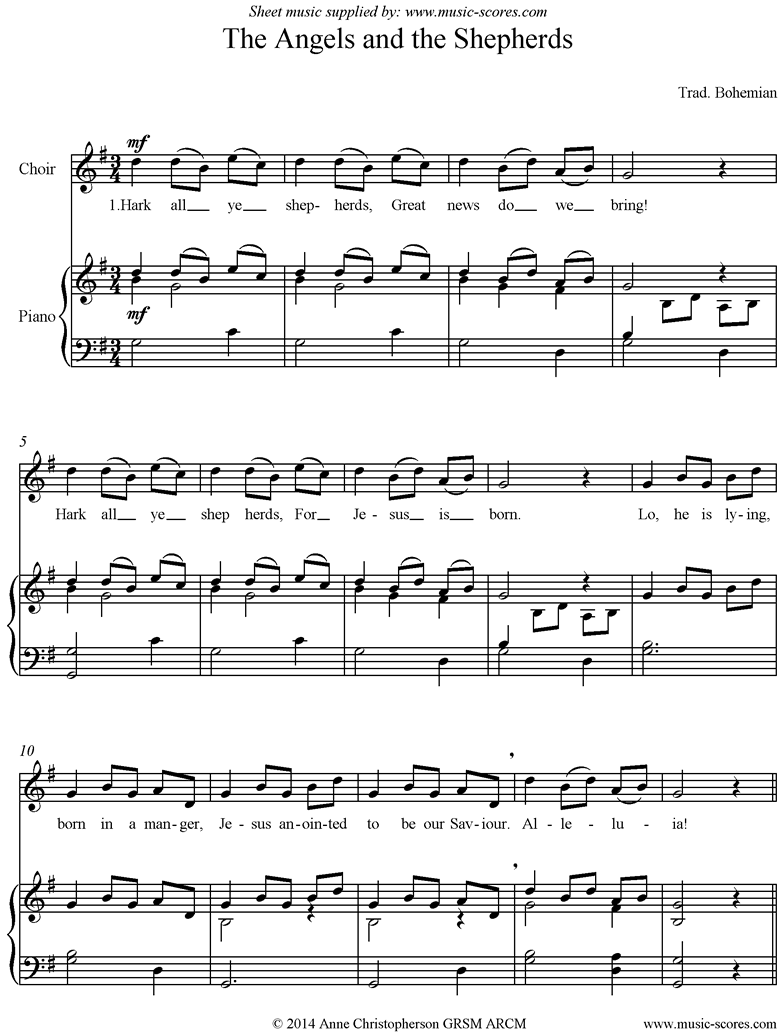 Front page of The Angels and The Shepherds: Choir SA accomp sheet music