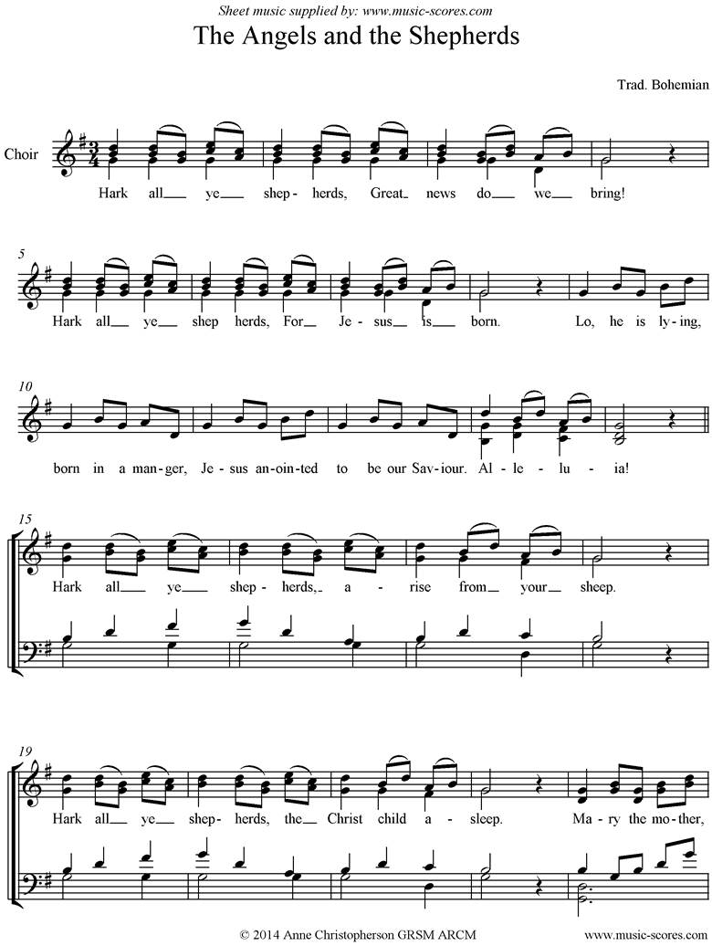 Front page of The Angels and The Shepherds: Choir SATB sheet music