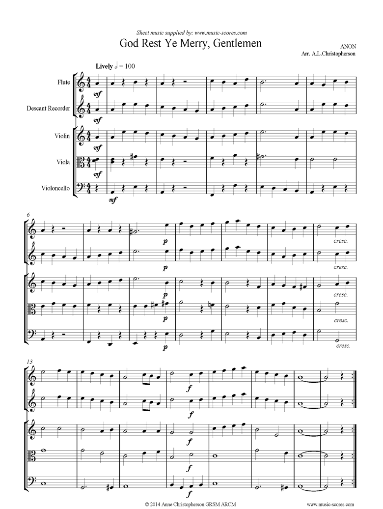 Front page of God Rest Ye Merry, Gentlemen: Mixed ensemble sheet music